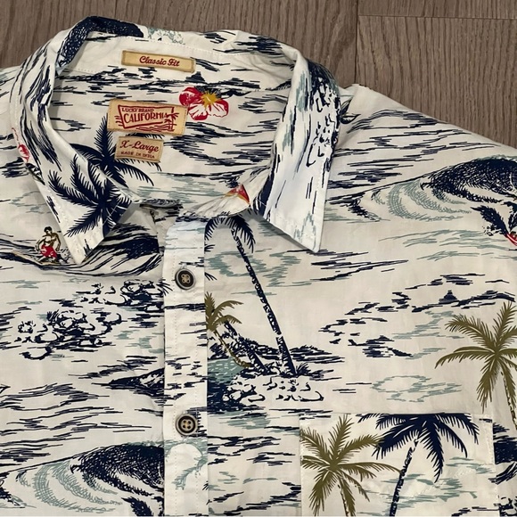 Lucky Brand Other - Lucky Brand California Mens XL Hawaiian Classic Fit Short Sleeve Shirt Button Up